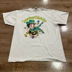 Vintage Betty Boop Shirt Lucky Charm St Patrick’s Day Calendar Collection XL 90s